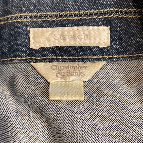 Christopher & Banks jean overcoat- Size large - Picture 8 of 13